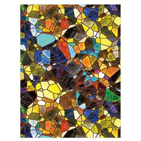 European Stained Glass Window Film Vintage Church Art Static Window Clings No Glue Decorative Glass Door Decal,15x47 inch
