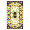 Yellow European Style Decorative Privacy Window Film Stained Static Window Decal No Glue Church Window Films,15x47 inch