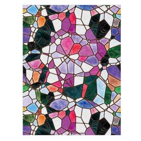 Stained Glass Window Film Decorative Static Window Cling No Glue Privacy Window Film,15x47 inch