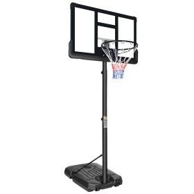 Portable Basketball Hoop Backboard System Stand Height Adjustable 6.6ft - 10ft with 44 Inch Backboard and Wheels for Adults