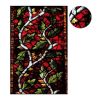 Dark Leaf Stained Glass Window Film Church Frosted Window Film Translucent No Glue Static Decal,15x47 inch