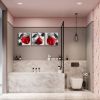 Rose Flower on Black White Canvas For Home Wall Art Decor;  3 Panels Modern Romantic Floral Framed Bedroom Decoration