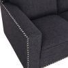 Black Linen 3-Piece Living Room Sofa Set