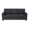 Black Linen 3-Piece Living Room Sofa Set