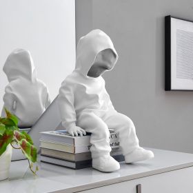 Cool Dude with Hoodie Sculpture (Color: White & Chrome)