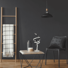 Munich LED Table Lamp// Natural White LED Strip & Touch Dimmer (Color: Chrome)