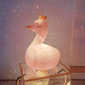 Cartoon Luminous Toy Children Cute Led Small Night Lamp (Option: Swan Pink)