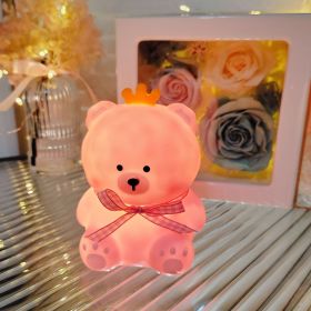 Cartoon Luminous Toy Children Cute Led Small Night Lamp (Option: Nini Bear Pink)