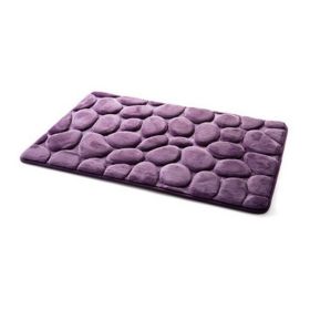 Non-Slip Microfiber Shag Bath Rug, 16" x 27", Lavender (Color: Purple)